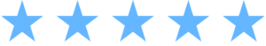 Five blue stars rating display